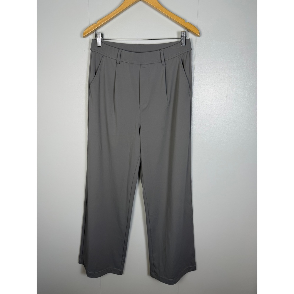 Halara Wide Leg Business Trousers Women M Gray High Rise Minimalist Stretch Pant